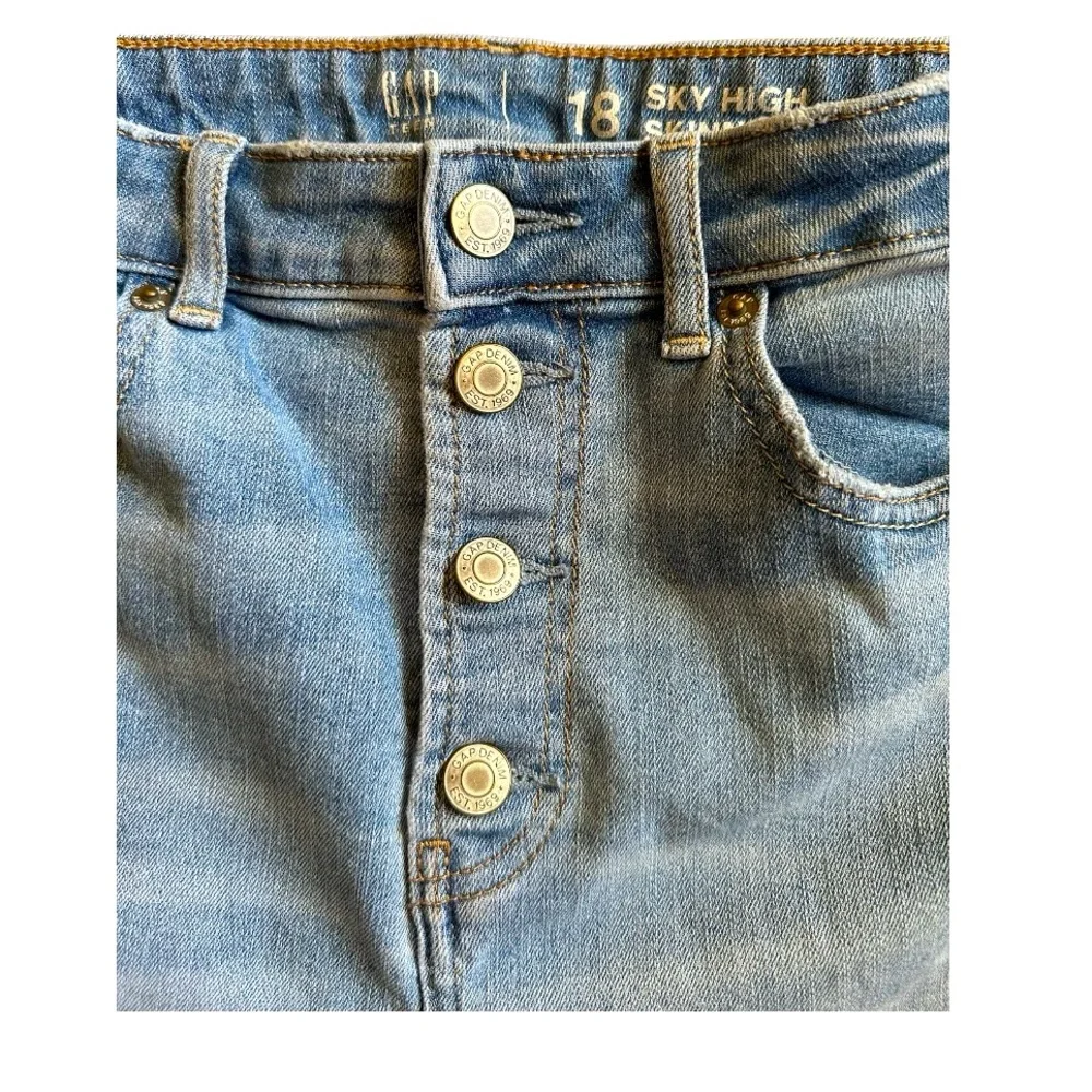 Gap | Girls Teen Sky High Rise Skinny Ankle Jeans in Medium Wash | Size 18 | NEW